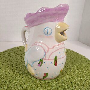 Vintage Alcobaca Rooster Pitcher made in Portugal